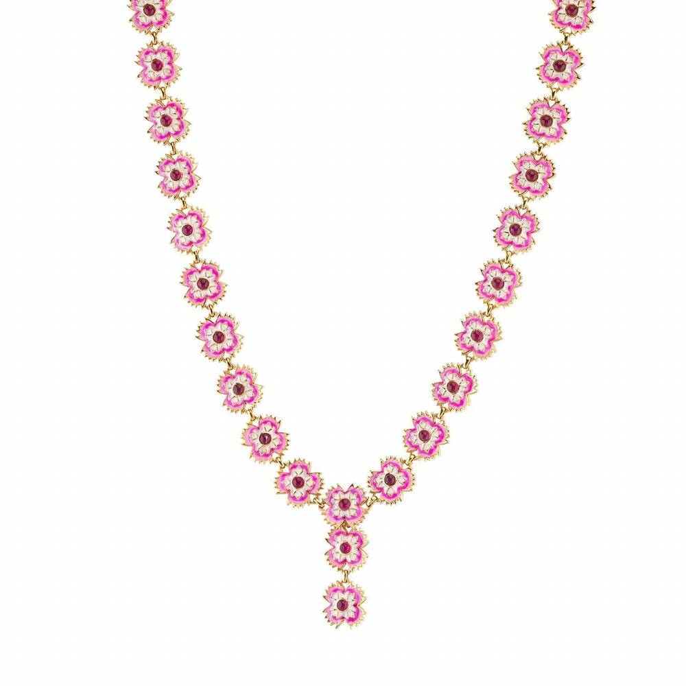 NEW CAPUCINE DE WULF women's dianthus convertible necklace in enamel/jade